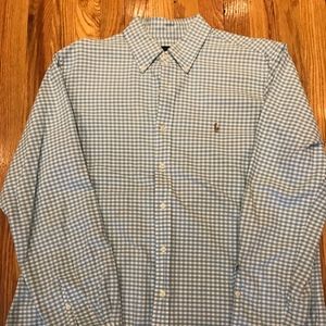Ralph Lauren Blue Gingham Button Down XL